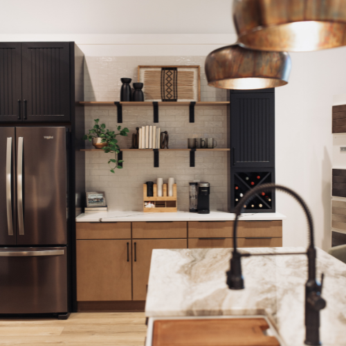 kitchen remodeling in black cabinets